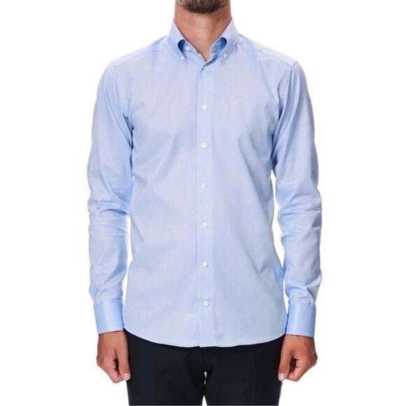 ETON Blue Button Down Tennis Racket Floral Print Flip Cuff Shirt XL - Picture 11 of 11